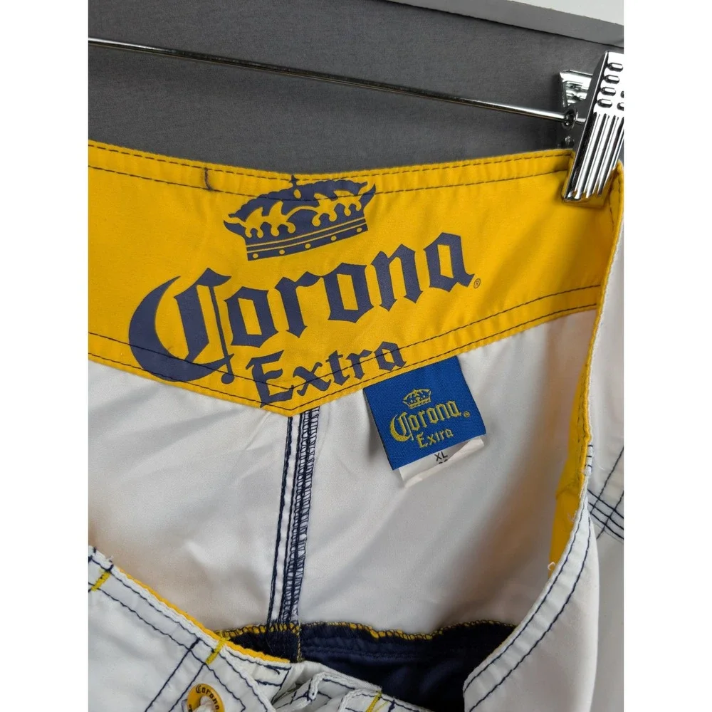 Corona Extra Mens Board Shorts Blue White Yellow Swim Trunks Size‎ XL 36